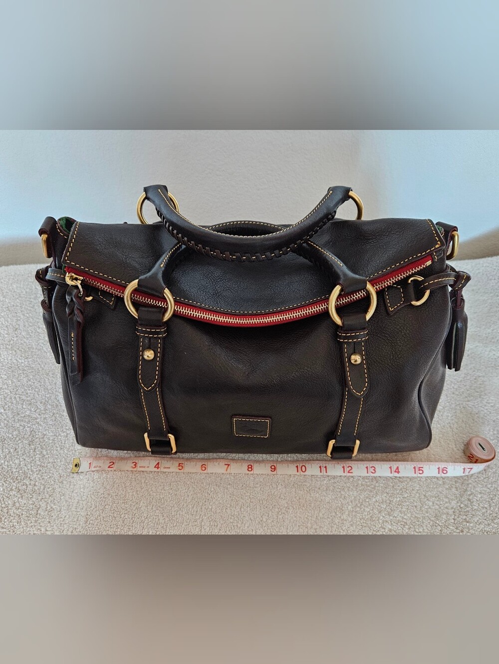 Dooney & Bourke Florentine Satchel - Brown Tmoro - Original Large - Picture 9 of 16